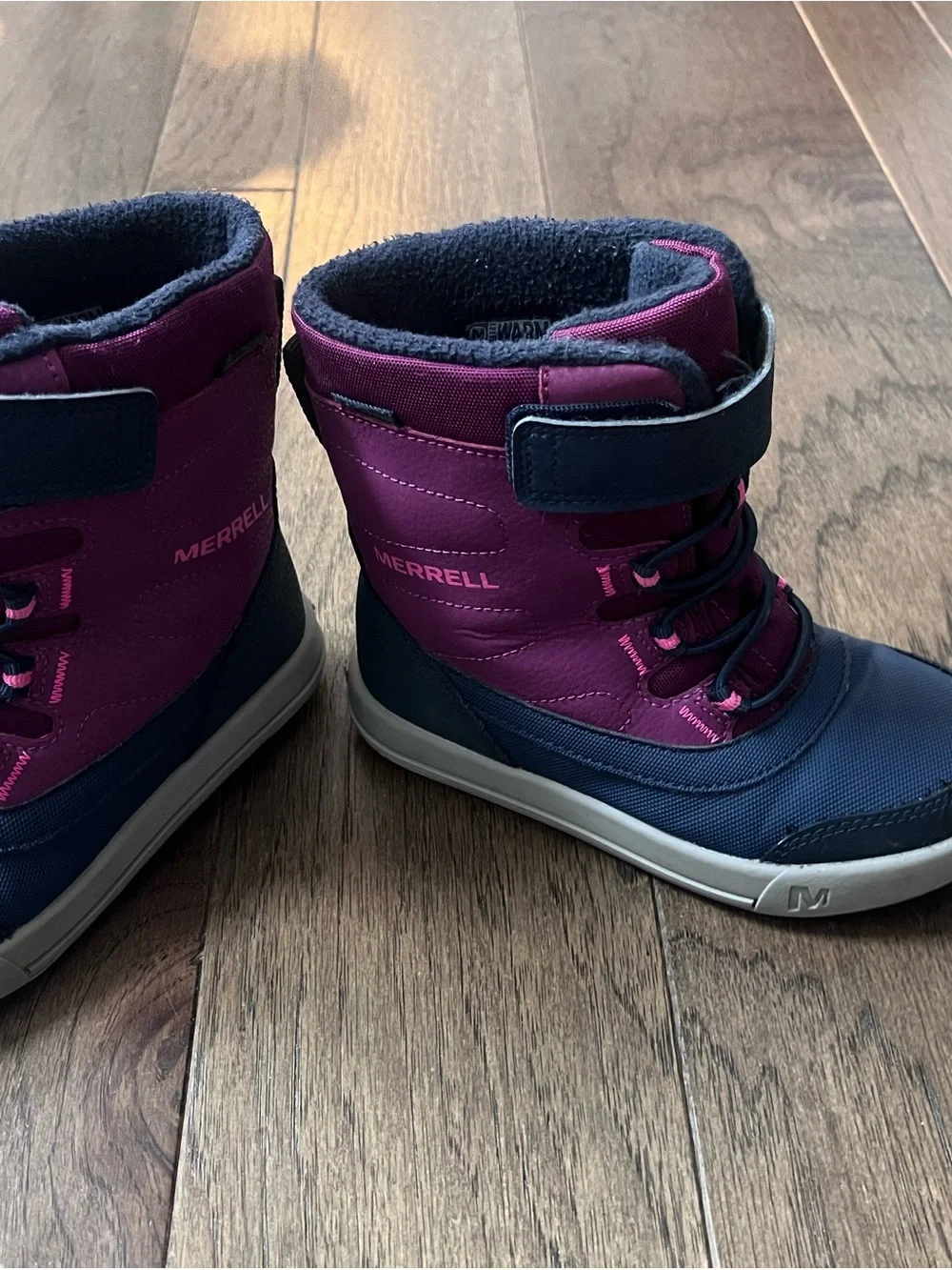 Merrell Kids' Winter Snow Boots in Purple/Burgundy and Navy - size 11